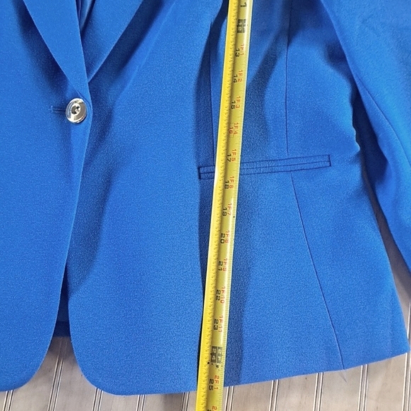NWT Chelsea Rose Lagoon Blue Vibrant Chic Tailored Structured Blazer Jacket - Picture 11 of 12